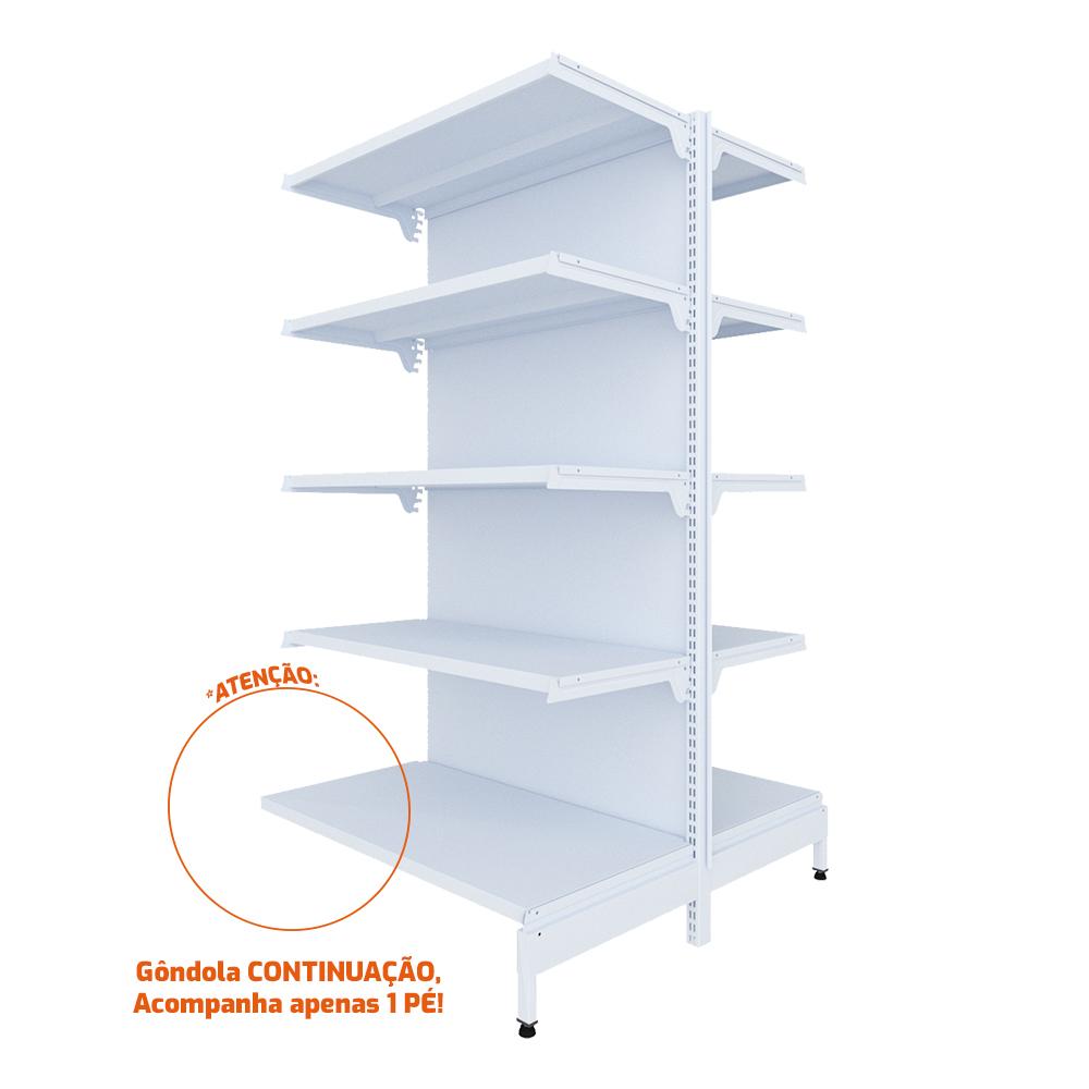 Gôndola Prateleira New Plus 1,70 Central Continuação GCC - Sa Gôndolas Porta Etiquetas Rosa