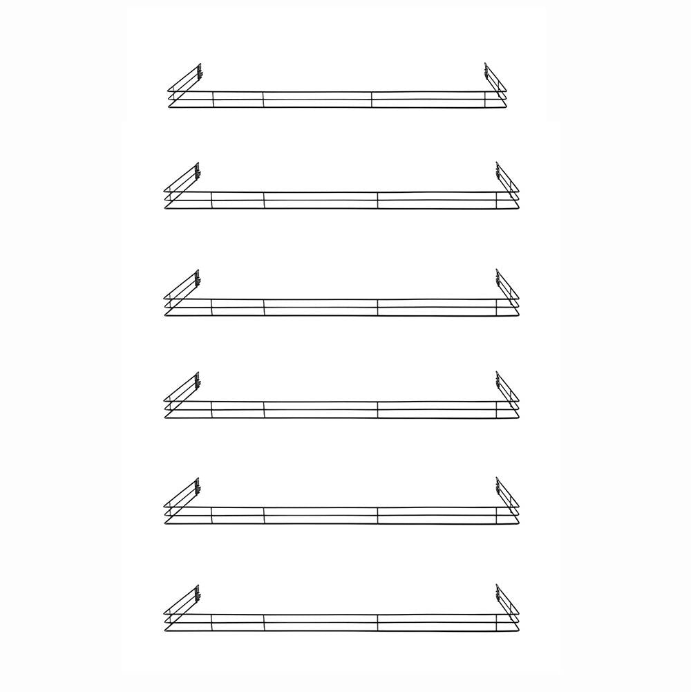 Kit 6 Aparadores Aramados Em U Para Organização De Gôndola 30x91cm Preto - SA Gôndolas