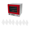Kit Forno Turbo Elétrico Profissional Analogico PRP-004 G2 127V Vermelho + 8 Grades - Progás