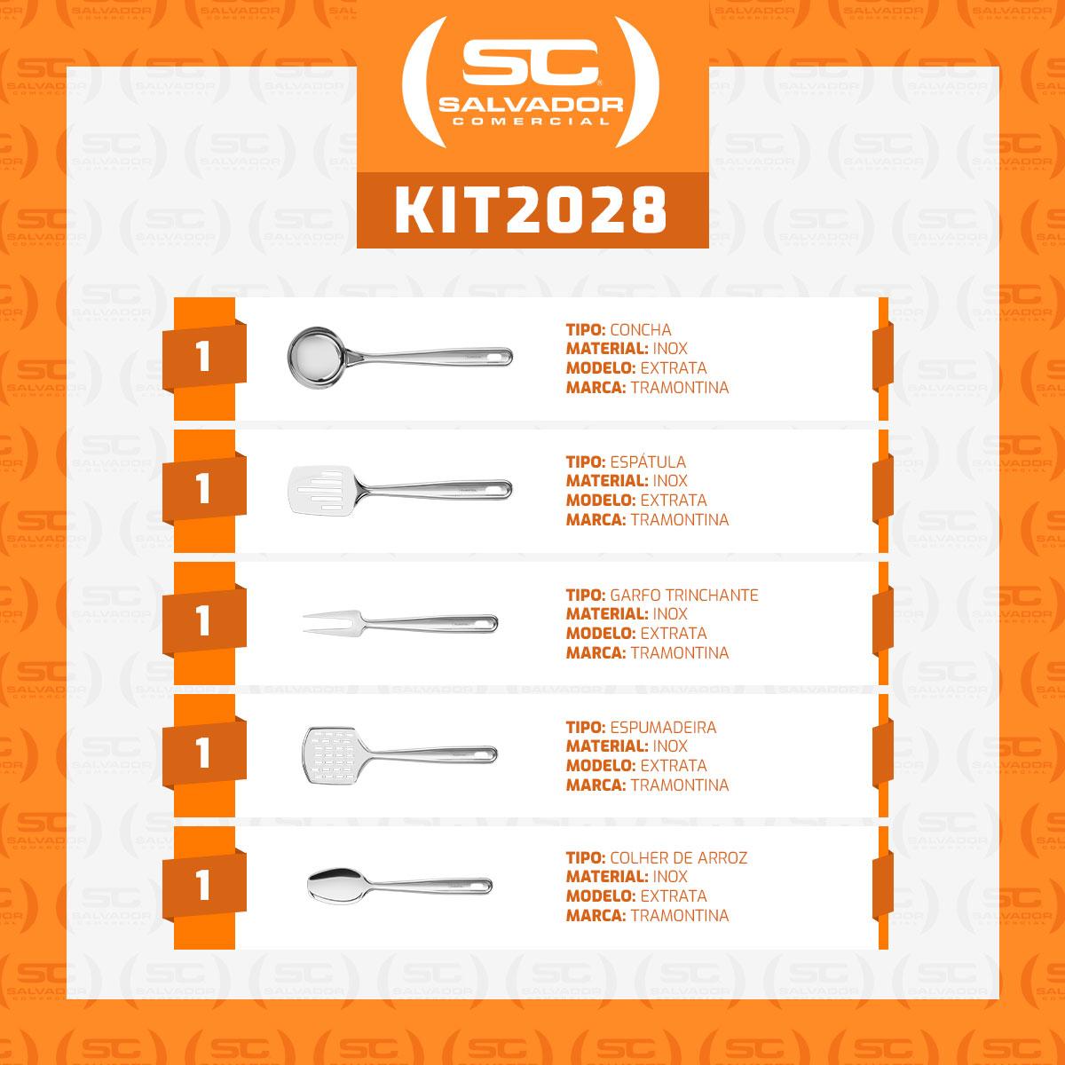 Conjunto de 12 Talheres de Mesa Laguna e 5 Utensílios em Inox Extrata Tramontina