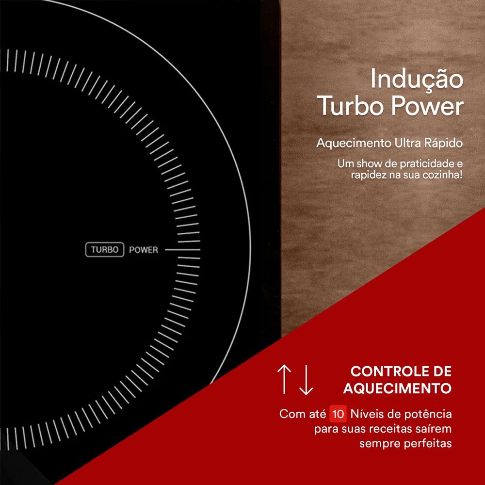 Fogão Cooktop de Indução 4 Bocas Preto 7500w Cheff Gourmet Eci04ep 220v - Eos B166390