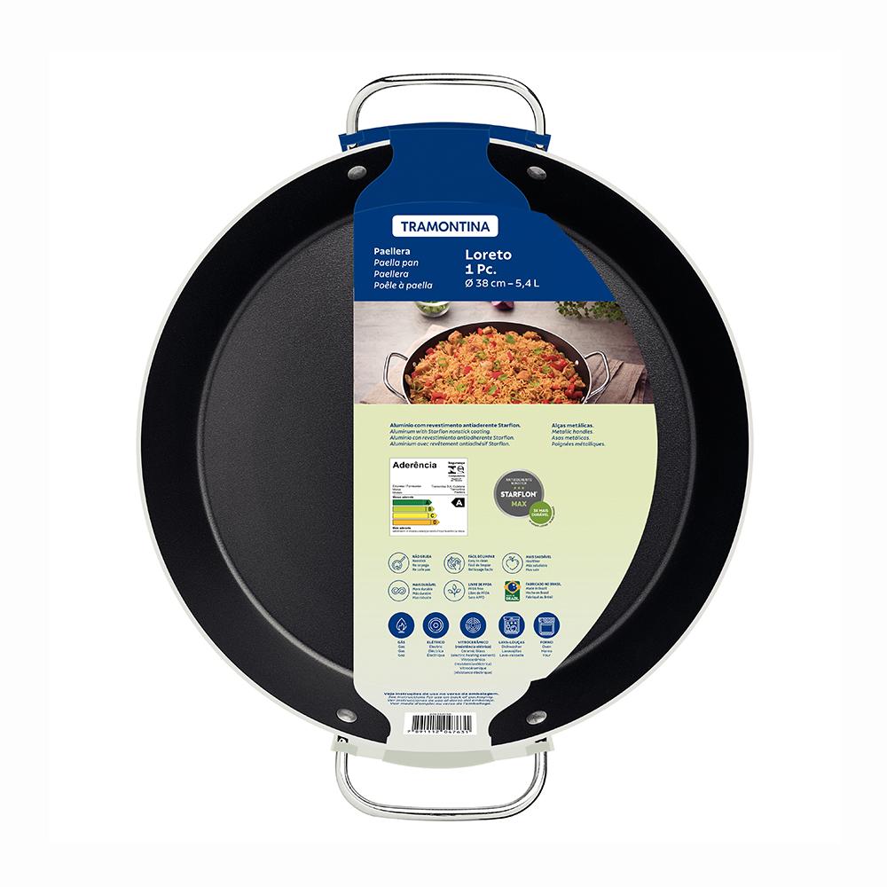 Frigideira Paellera Loreto Paella Alumínio Antiaderente Grafite 38 cm 5,4l - Tramontina 20125038