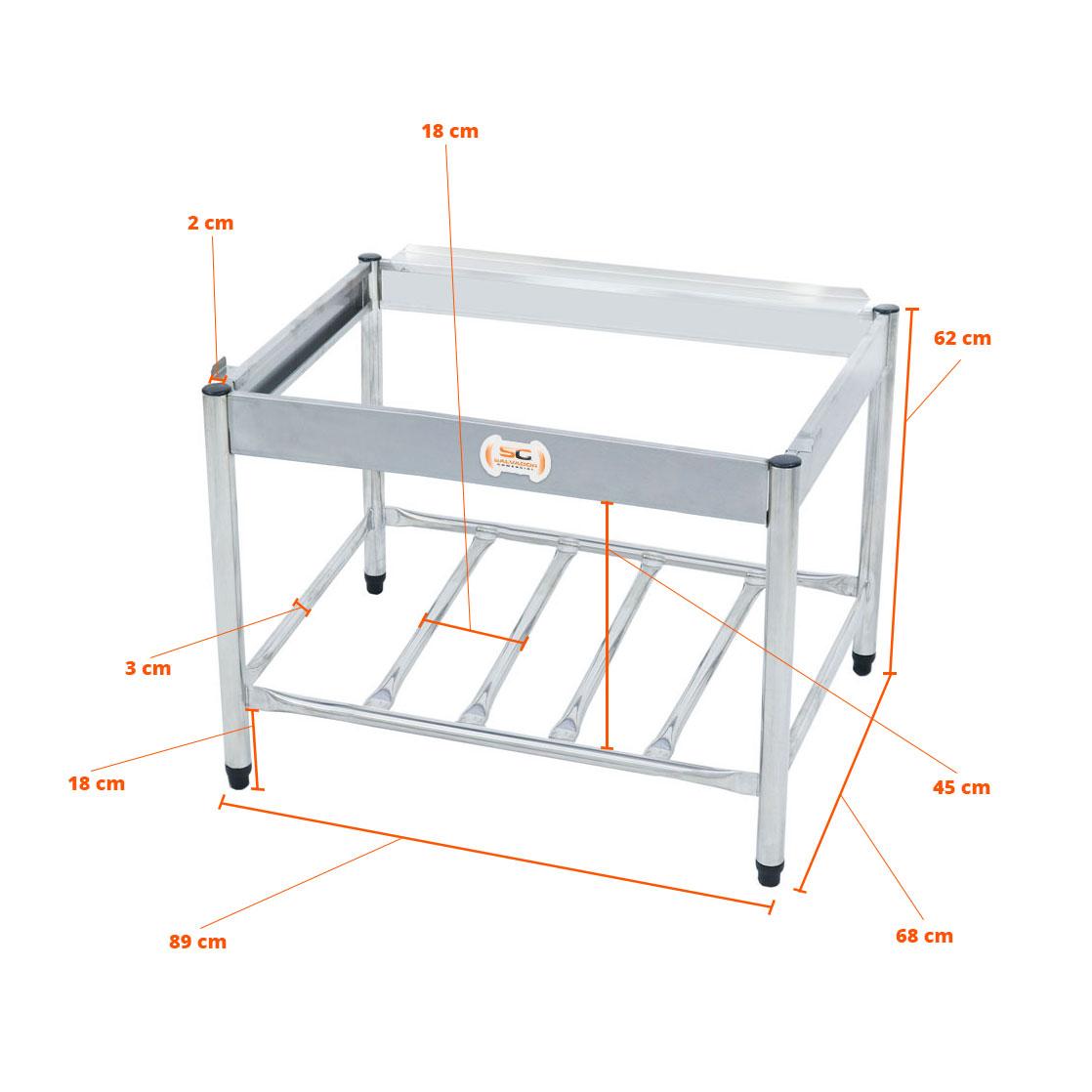 Chapa Americana Profissional 90cm a Gás 18mm Lisa Inox Com Pé Cgp90 e Espátulas - Venâncio