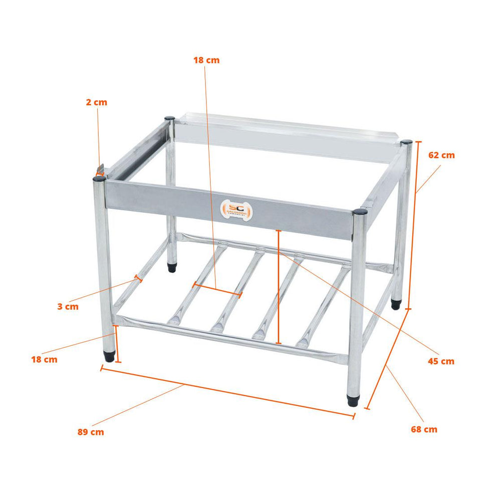 Chapa Americana Profissional 90cm a Gás 18mm Lisa Inox Com Pé Cgp90 e Espátulas - Venâncio