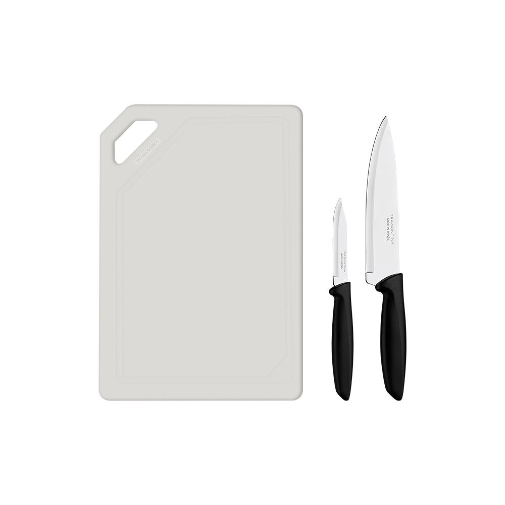 Caçarola Turim Alumínio Chumbo Antiaderente 2,0l + Faqueiro Ipanema 24pc + Tábua e Facas - Tramontina