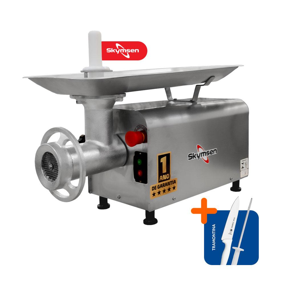 Picador Moedor De Carne Açougue Profissional 1,5 CV Boca 22 PS22m 220V Skymsen + Faca + Chaira