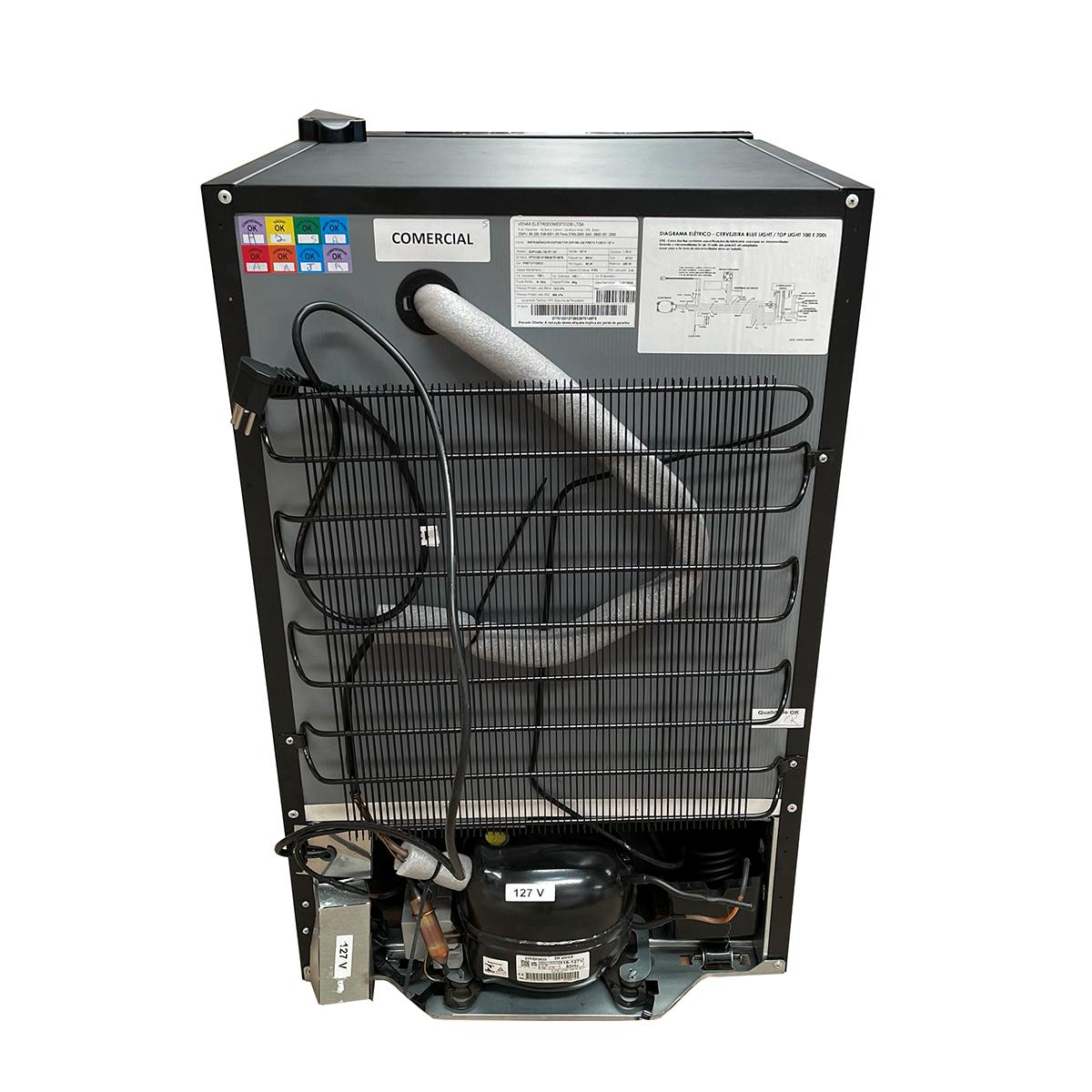 SEMINOVO - Visa Cooler Expositor Cervejeiro Porta Vidro 100L Blue Light EXPVQBL100 127V - Venax