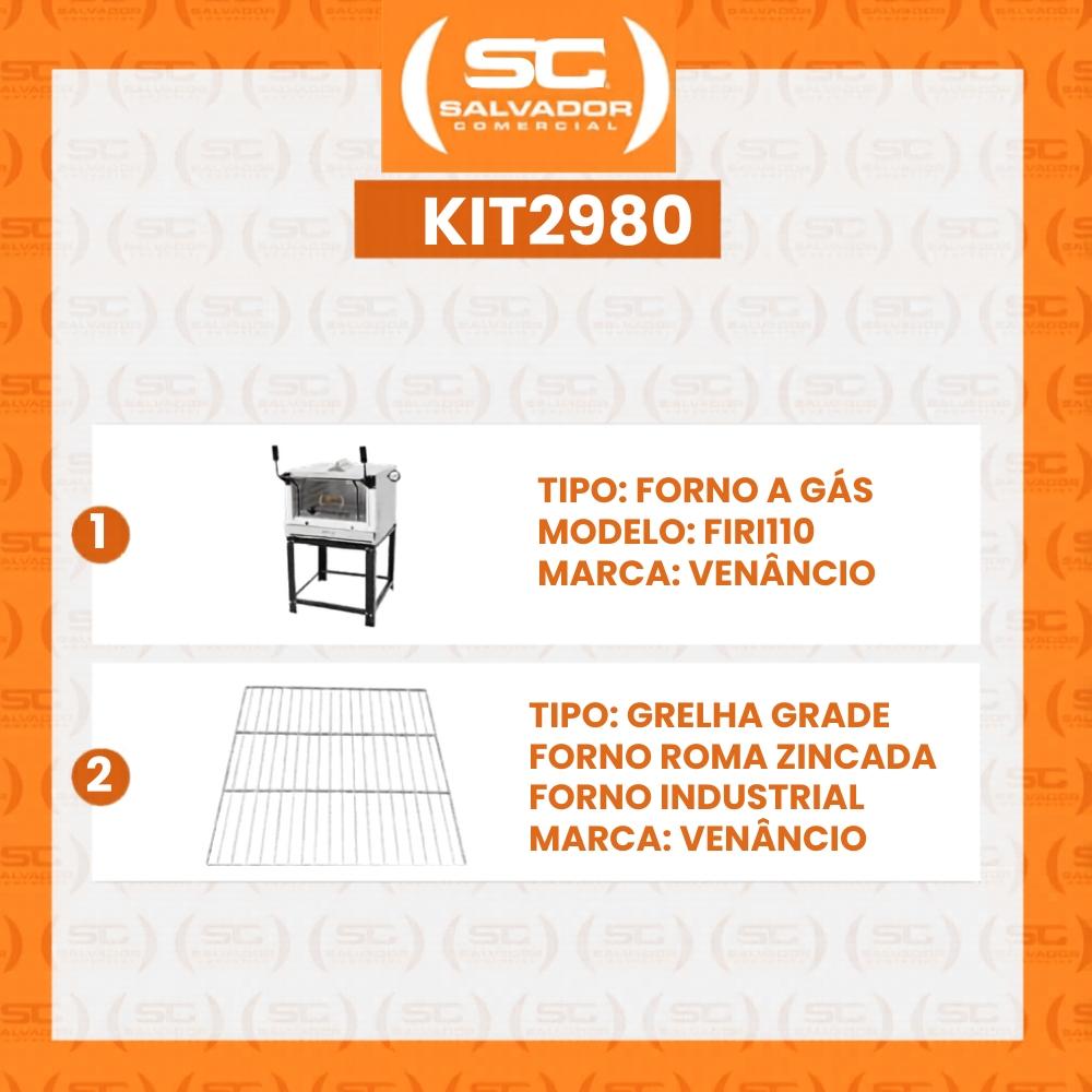 Forno Gás Industrial Com Pedra Refratária Roma Inox Firi110 + 2 Grades Extras - Venâncio