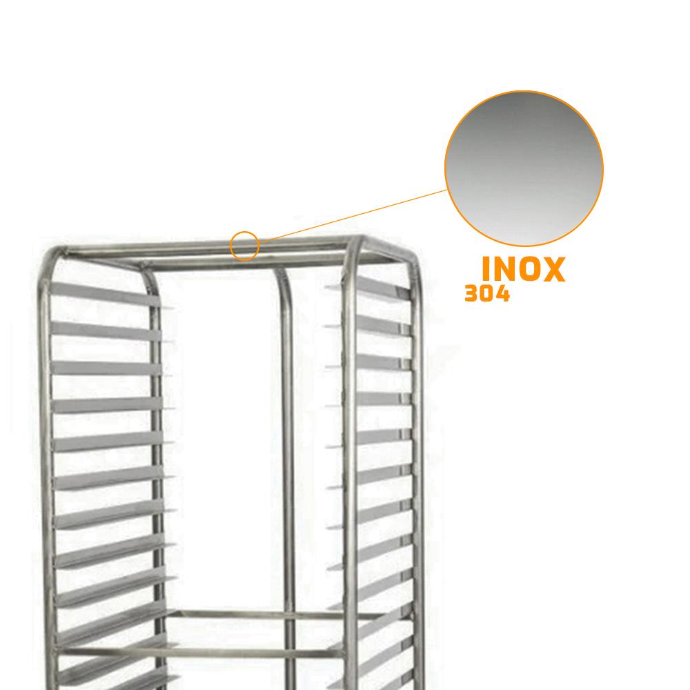Estante Aberta Esqueleto 58x70 Total 20 Níveis Inox 304 Com Rodízios - Imeca 214