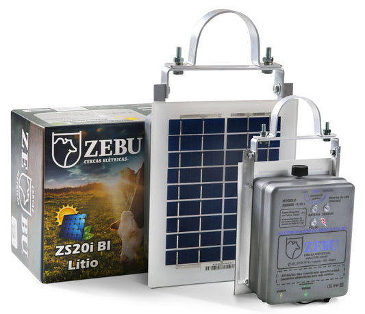 Eletrificador Solar de Cercas Elétricas Grande Propriedades Com Bateria ZS20i - ZEBU 3736-6