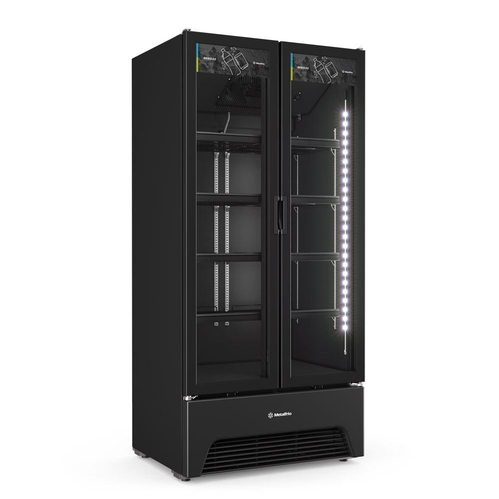 Refrigerador Expositor Vertical Bebidas Duas Portas Vidro 691/752L VB70AH All Black 220V - Metalfrio