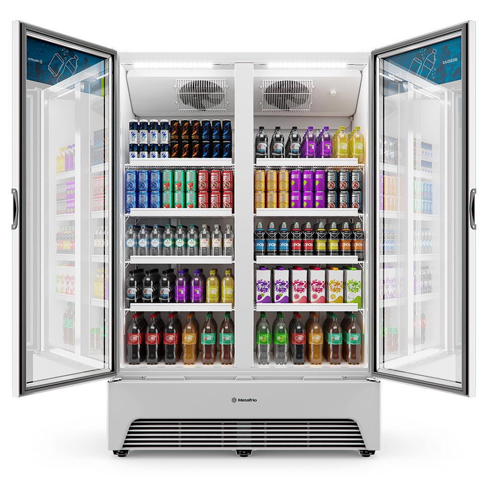 Refrigerador Expositor Vertical Bebidas Duas Portas Vidro 1164/1257l Vbm3al Optima Branca 220v - Metalfrio