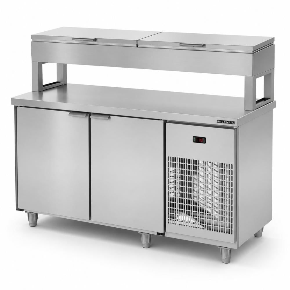 Balcão de Seviço Refrigerado Condimentador 150cm Com 5 Cubas de 1/2 Bsrc1500 220v - Refrimate