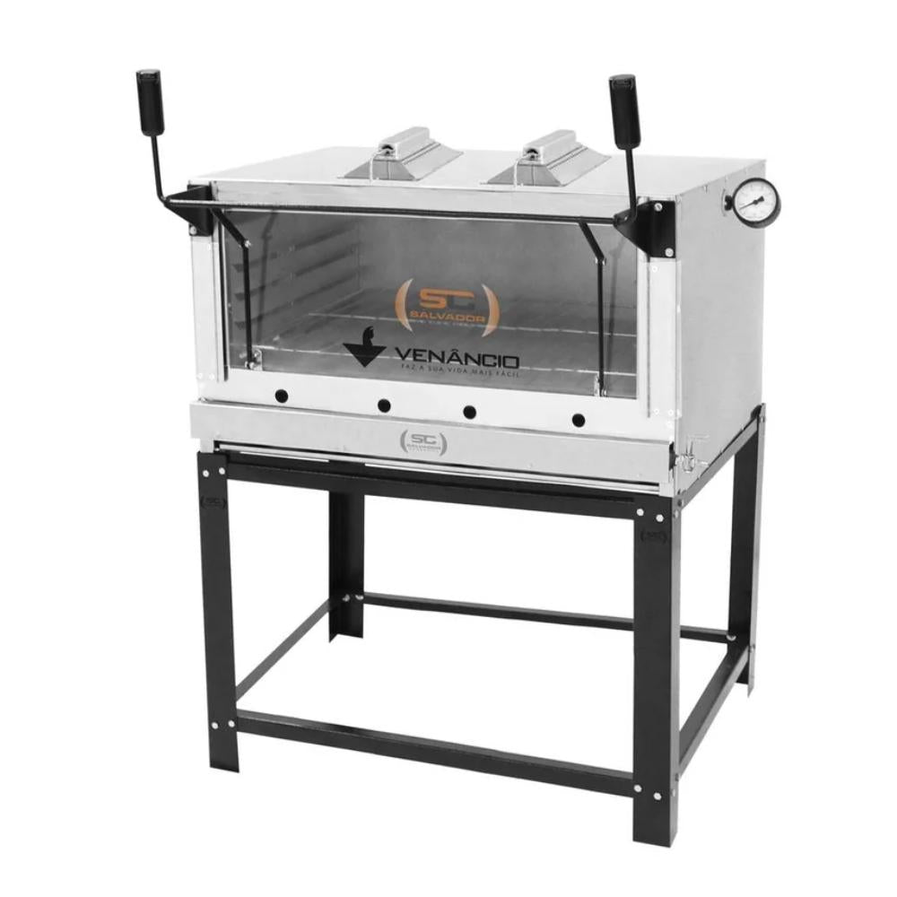 Forno Gás Industrial Infra Roma Inox 90 Firiv90 + 1 Grade Extra + Luva Térmica + pá Pizza - Venâncio