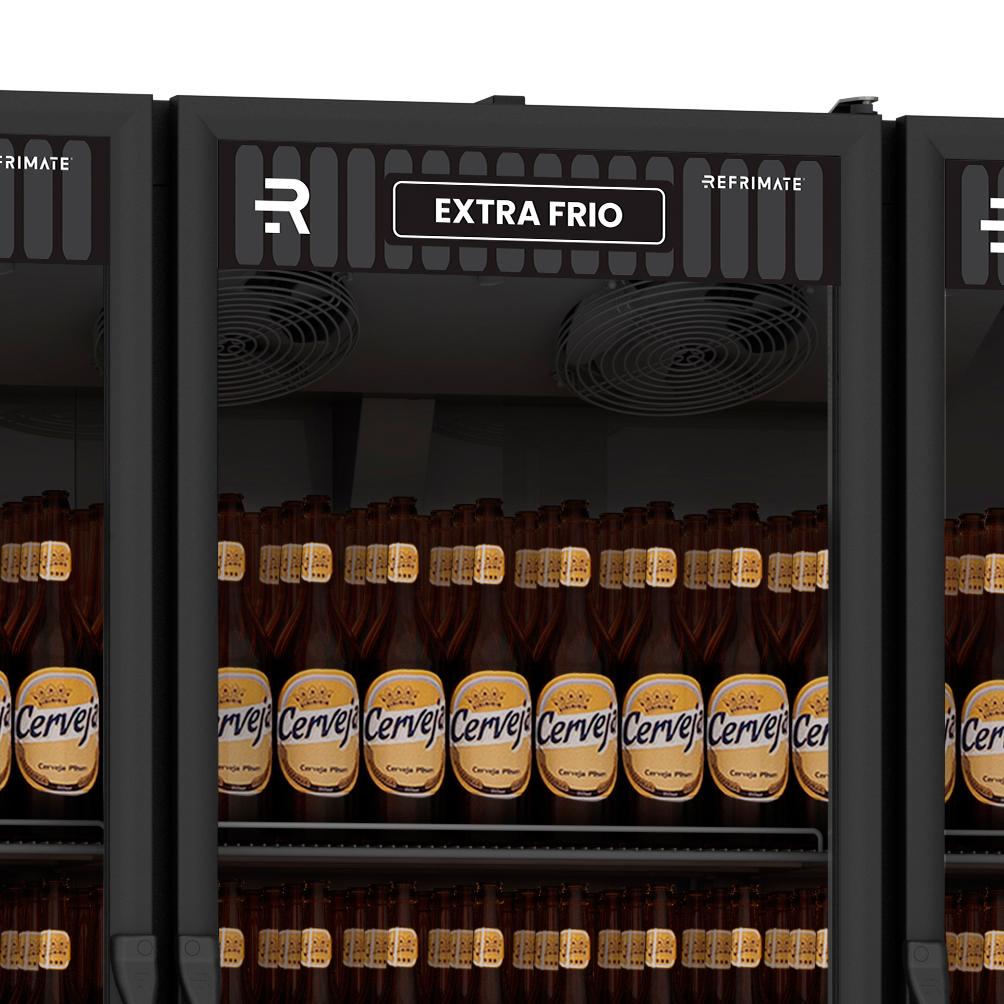 Visa Cooler Multiportas Extra Frio 1200l 3 Portas -5ºc Vcef3pb Black 220v - Refrimate