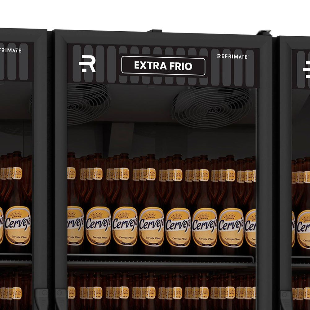 Visa Cooler Multiportas Extra Frio 1200l 3 Portas -5ºc Vcef3pb Black 220v - Refrimate