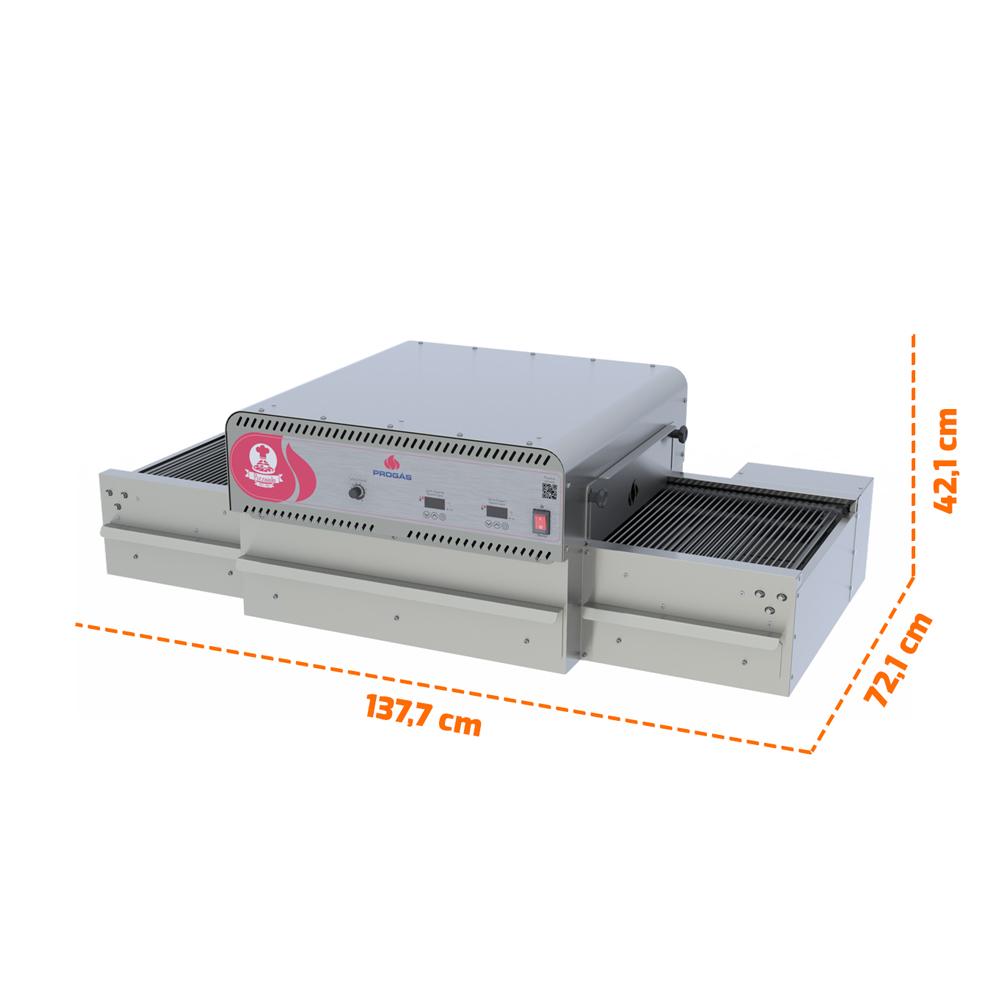 Forno Esteira Elétrico Pizzas 40cm Profissional Alta Produção Inox Trifásico PRFE-400 380T - Progás