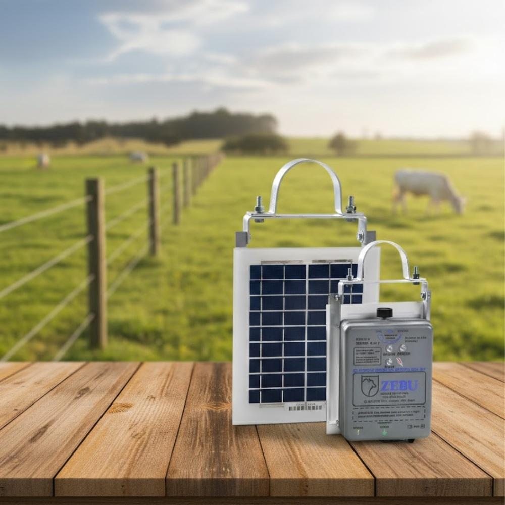 Eletrificador Solar Cercas Elétricas Grandes Propriedades Com Bateria Zs20i + Voltímetro - Zebu