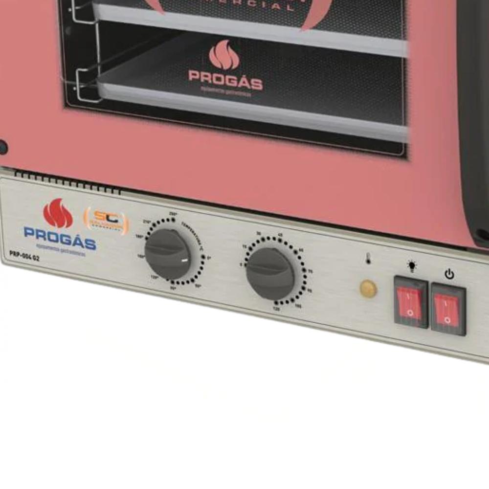 Kit Forno Turbo Elétrico Profissional Analogico Prp-004 g2 220v Rosa + 4 Grades - Progás