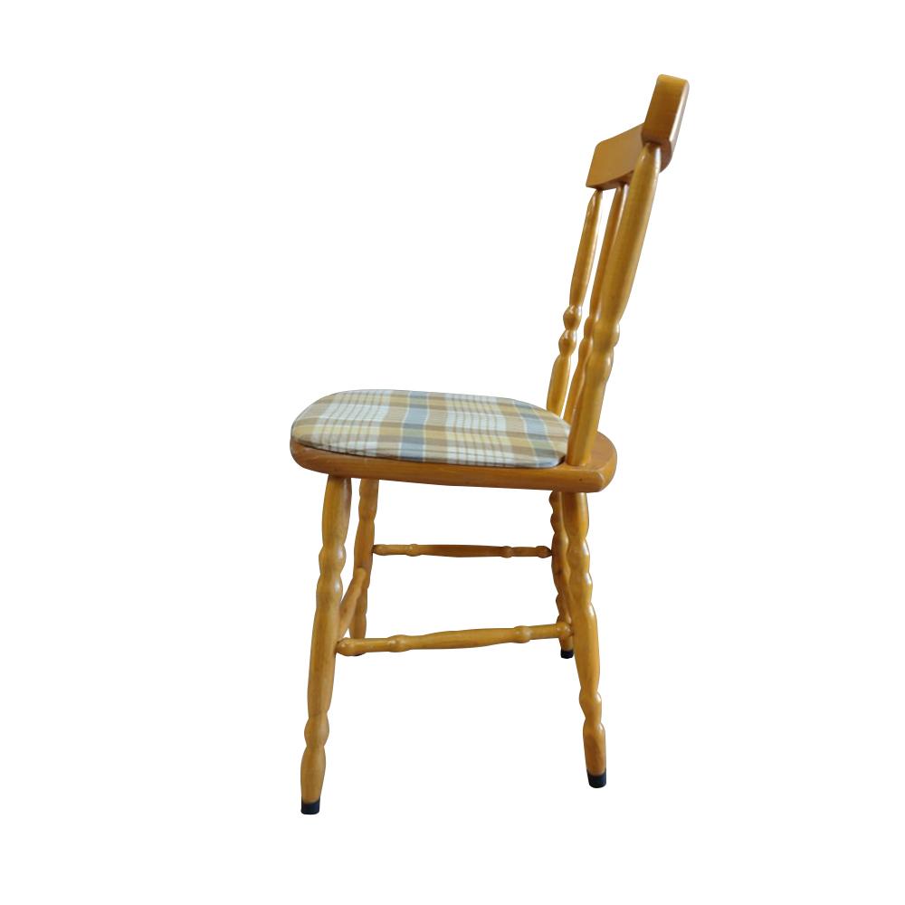 SEMINOVO - Cadeira Madeira Pés Torneados Amarela Com Estofado - Disa Móveis