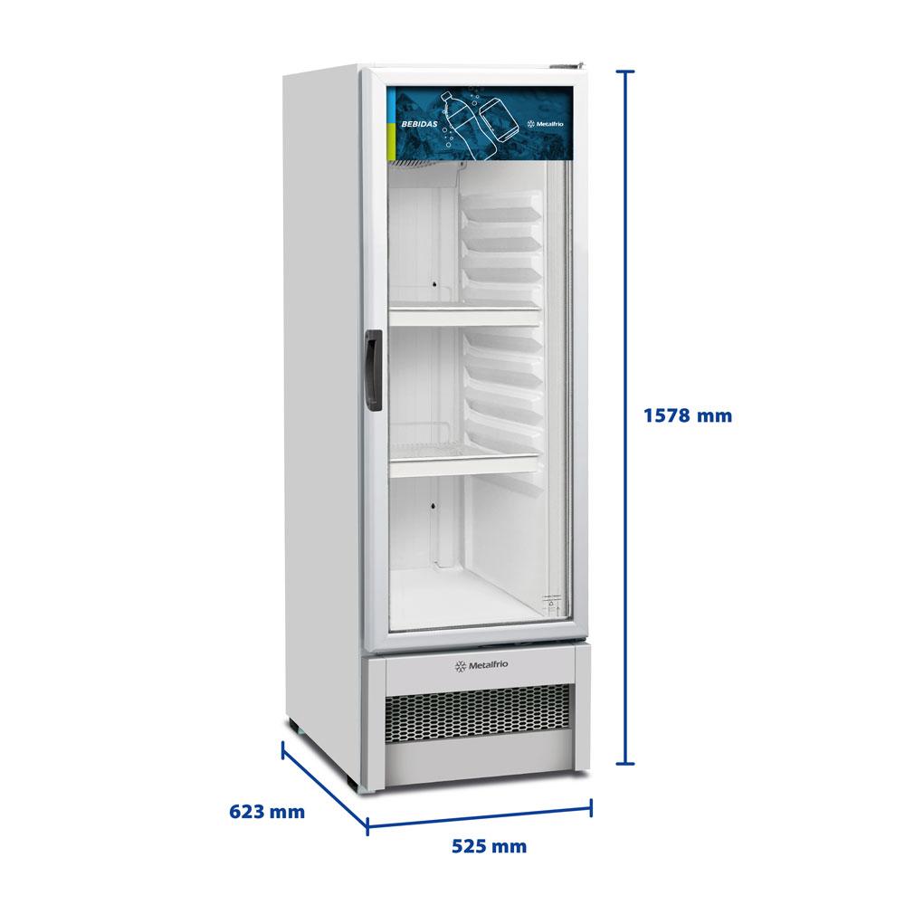Refrigerador Visa Expositor Multiuso Branco 229/256L Porta De Vidro 2 °C a 8 °C VB25R - Metalfrio