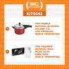 KIT - Panela de Pressão 4,5 Vancouver Vermelha + 1 Faqueiro Inox 24pç - Tramontina