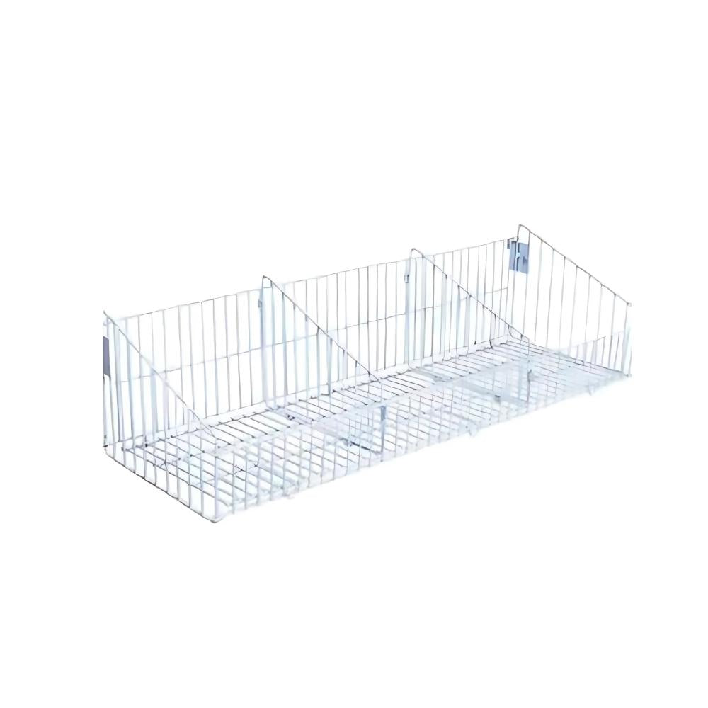 Cesto Aramado 30cm x 91cm com 2 Divisórias Branco New Plus - Sa Gondolas