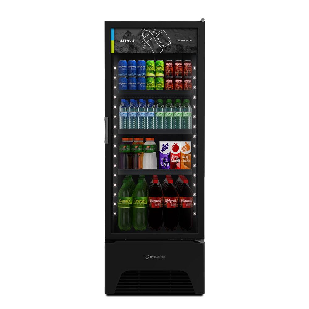 Refrigerador Visa Expositor Preto 370/403L Porta De Vidro 2°C a 8ºC VB40AH 220V - Metalfrio