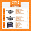 Fogão Industrial 2 Bocas com Forno Bravo Azul Venâncio + 2 Caçarolas Tramontina Turim