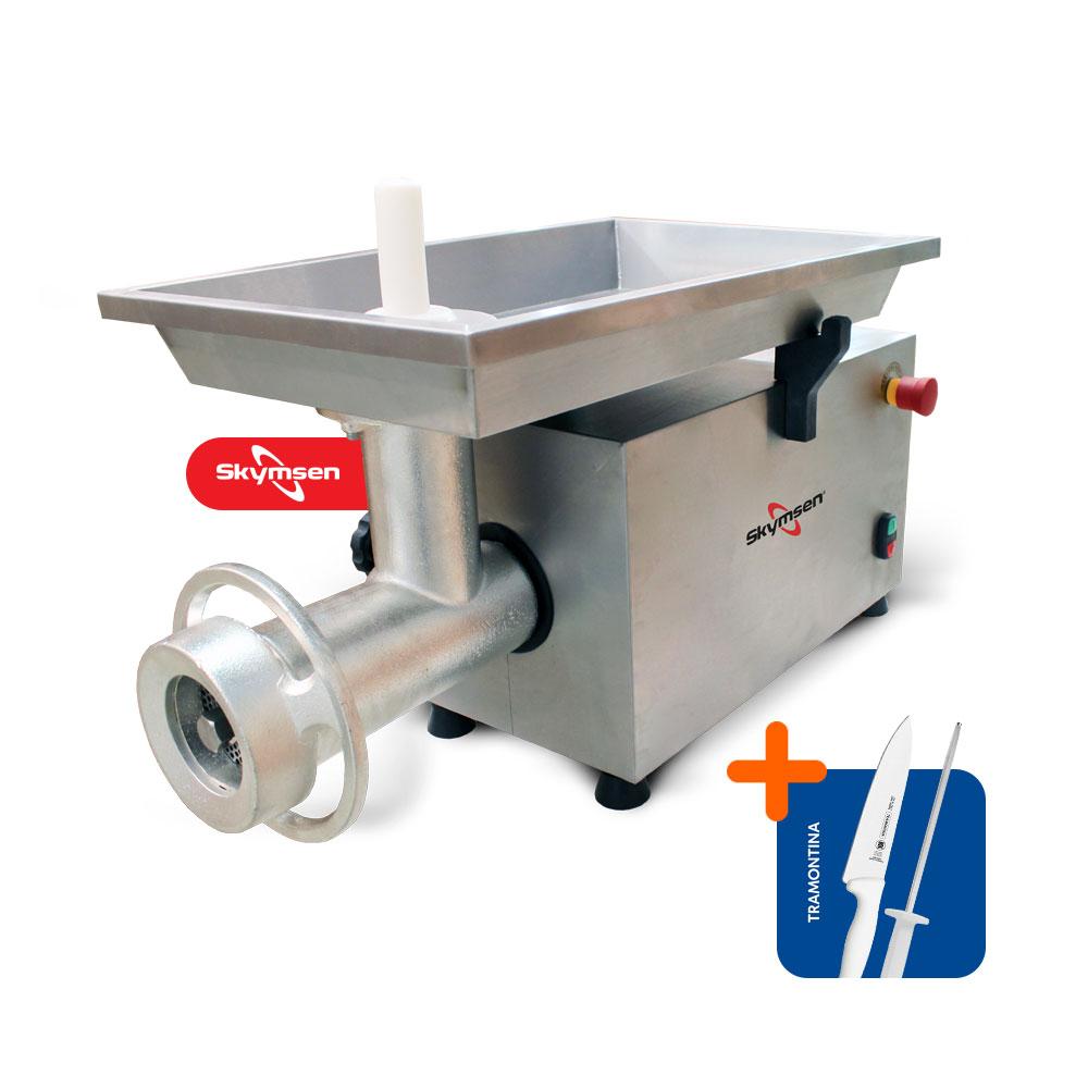 Picador Moedor De Carne Açougue Profissional Boca 98 PSP98m 220v Skymsen + Faca + Chaira