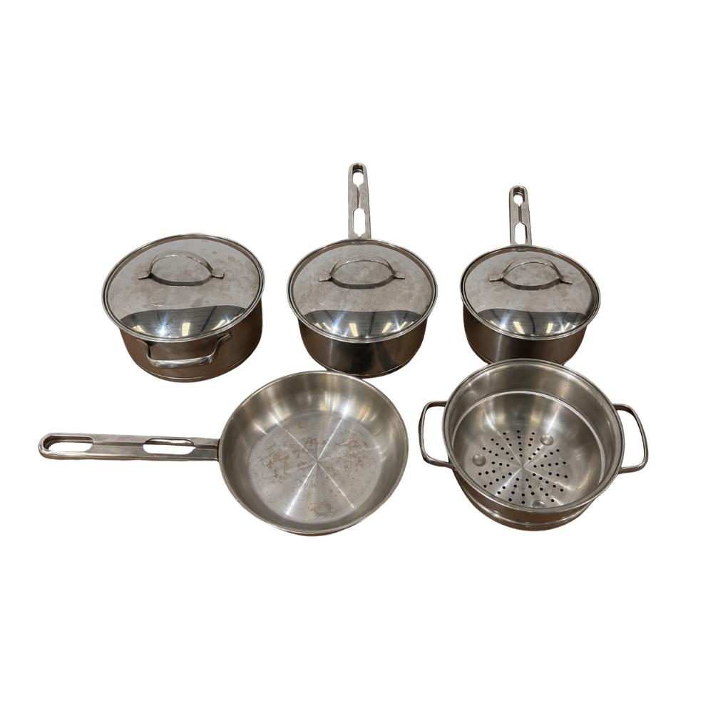 Seminovo- Conjunto de Panelas em Aço Inox 5PCS Linha Allegra - Tramontina