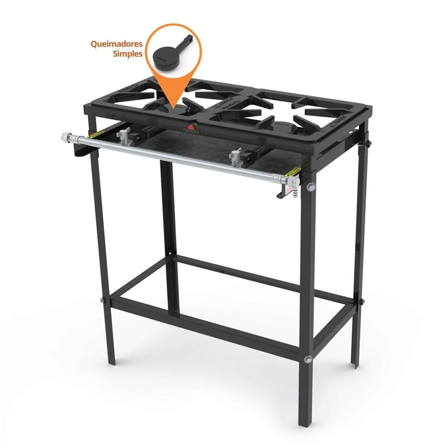 Fogao Industrial 2 Queimadores Baixa Pressão Pm-200 - Progás