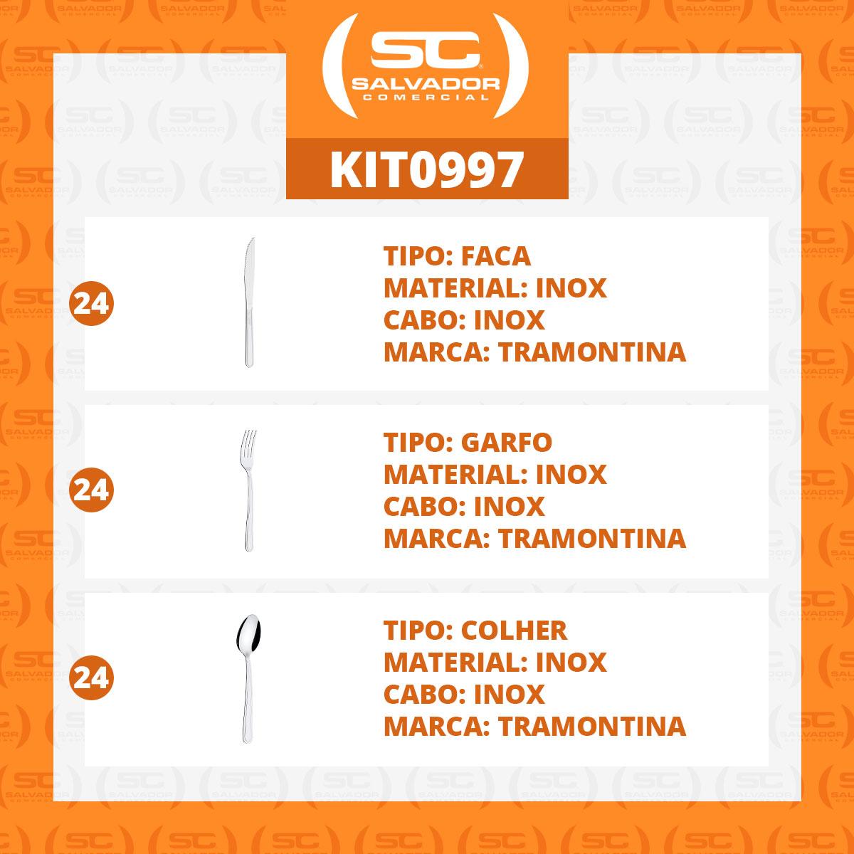 KIT - Jogo de Facas, Garfos e Colheres Búzios 72 Peças em Aço Inox IBAG - Tramontina