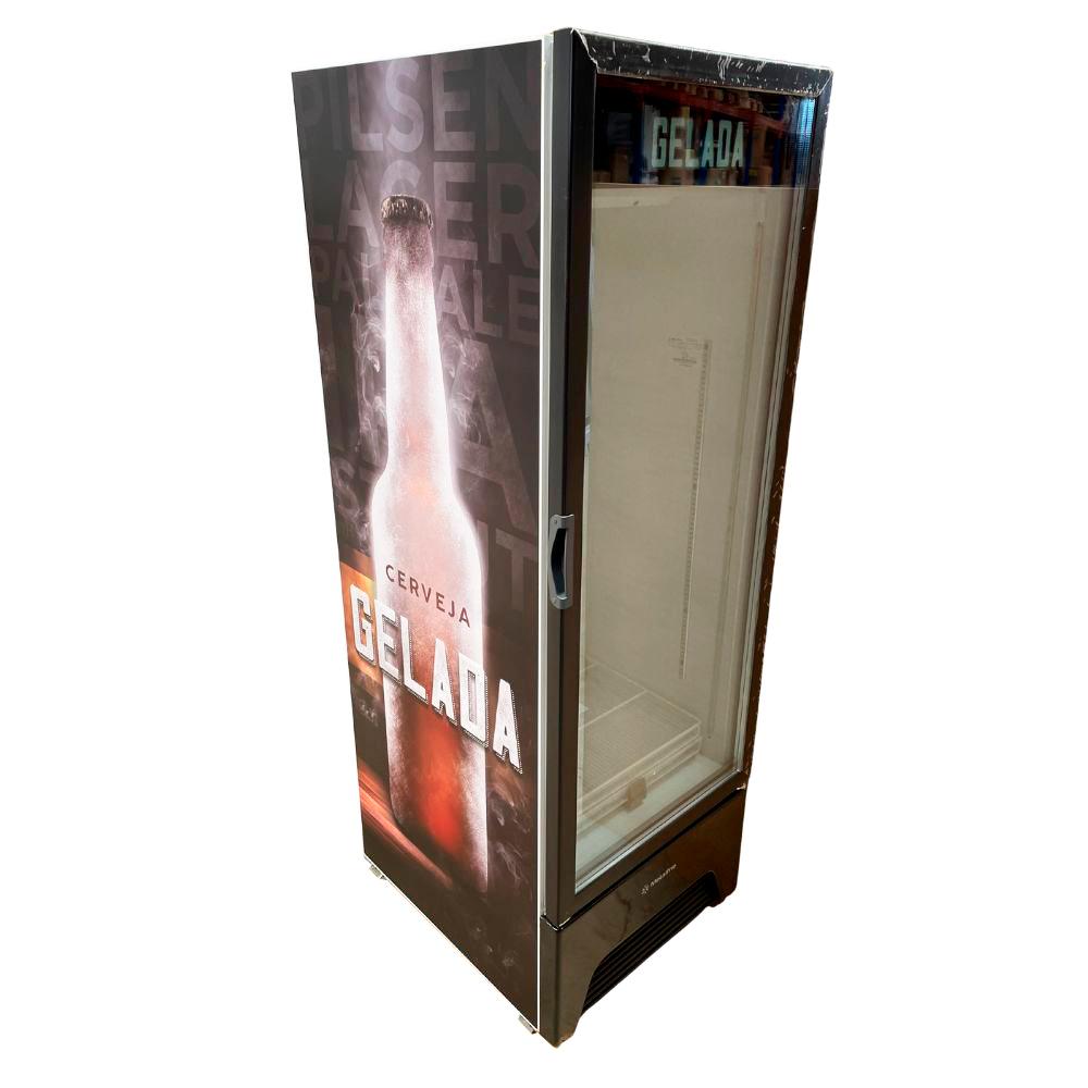 SEMINOVO - Cervejeira Expositor Vertical Porta de Vidro 513l Vn50ah Optima Adesivada  Bivolt (com Transformador) - Metalfrio
