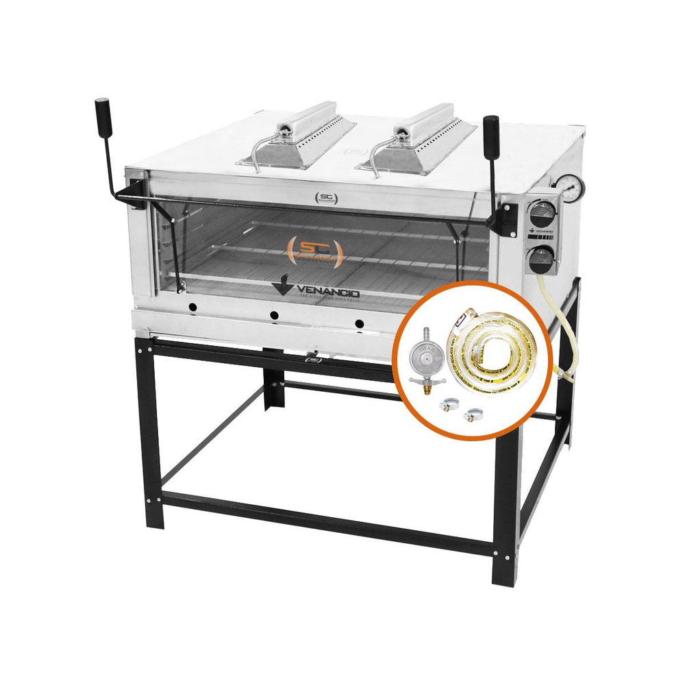 Kit Forno De Lastro a Gás Refratário Roma Inox Infravermelho FIRIV110 + Kit Gás 2kg - Venâncio
