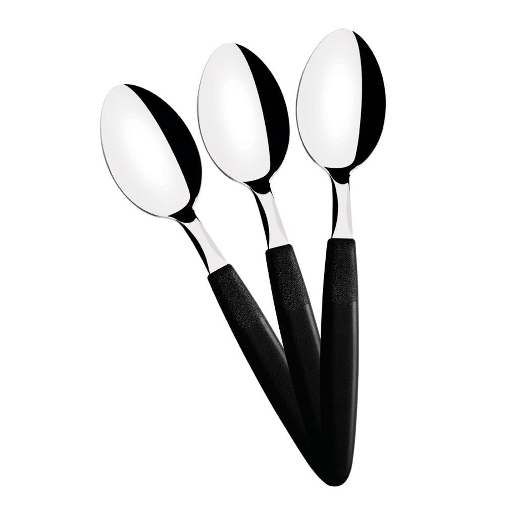 Kit 24 Colheres de Mesa Ipanema Com Lâmina Em Aço Inox Cabo Preto Cptop - Tramontina 23363400