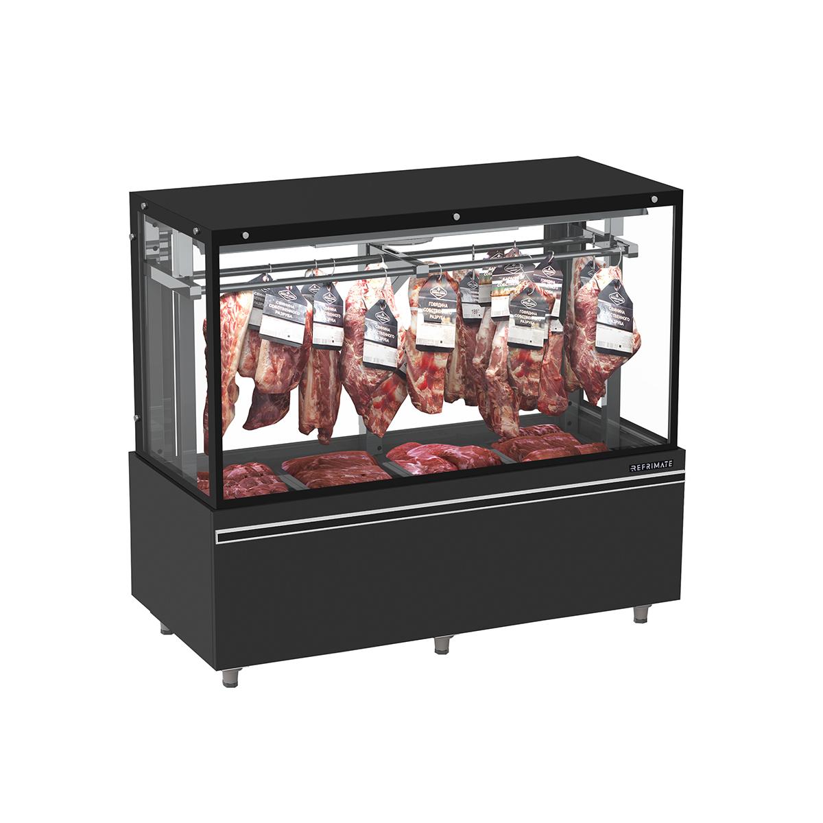 Expositor De Açougue Profissional Vanguard Gancheira Dupla Ar Forçado 1,5m EAVTG1500AF 220V - Refrimate