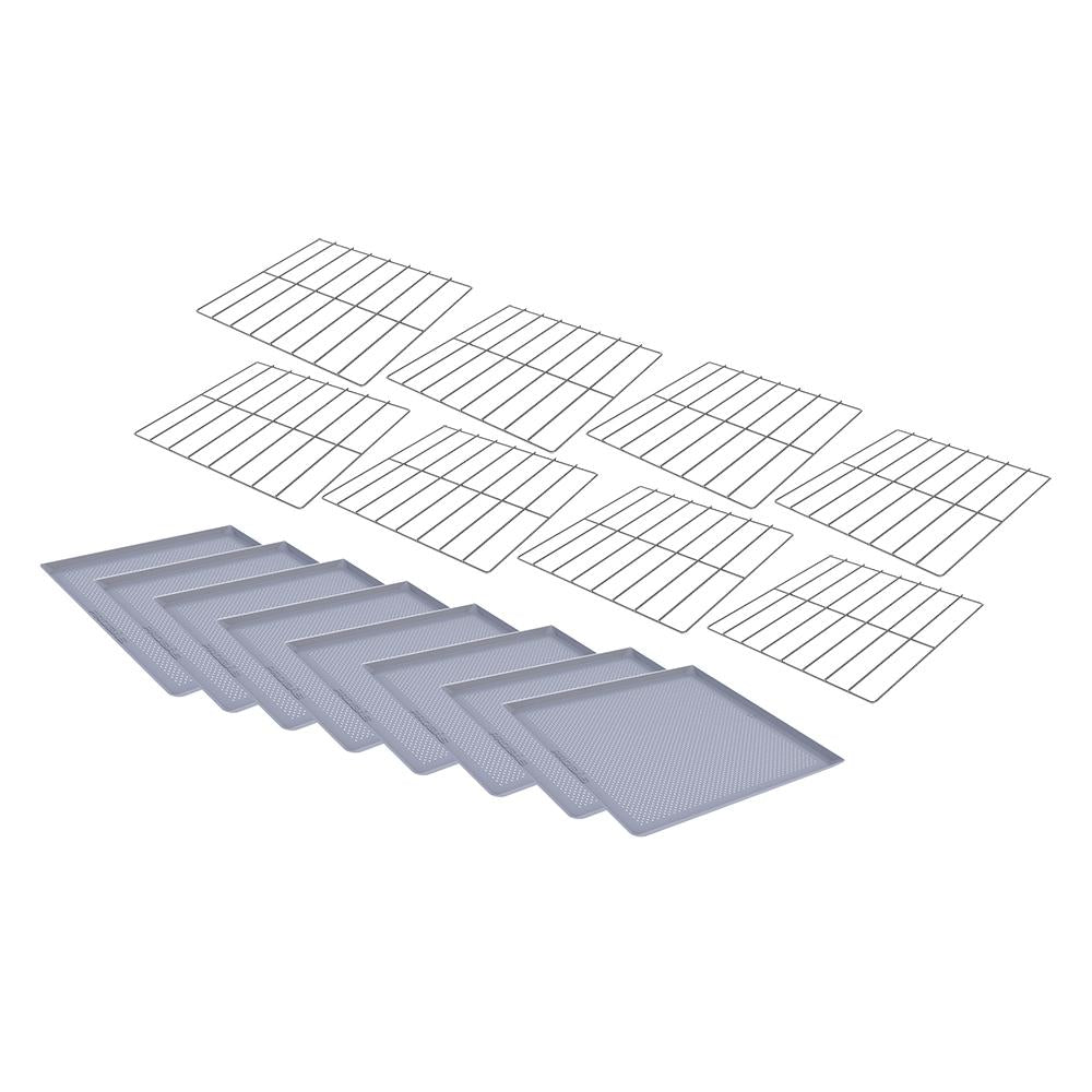 Kit 8 Grades Cromadas 35x35 + 8 Assadeiras Perfuradas Alumínio 35x35 Fornos PRP-004/008 - Progás