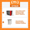 KIT - Forno Turbo Convector Smart Basic. Preto e Vermelho FCSB4E 220v + Bancada Mes-004 - Venâncio
