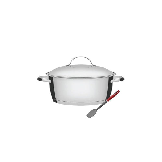 Conjunto Brigadeiro Caçarola Allegra Inox 3,3L Fundo Triplo e Espátula de Silicone  - Tramontina