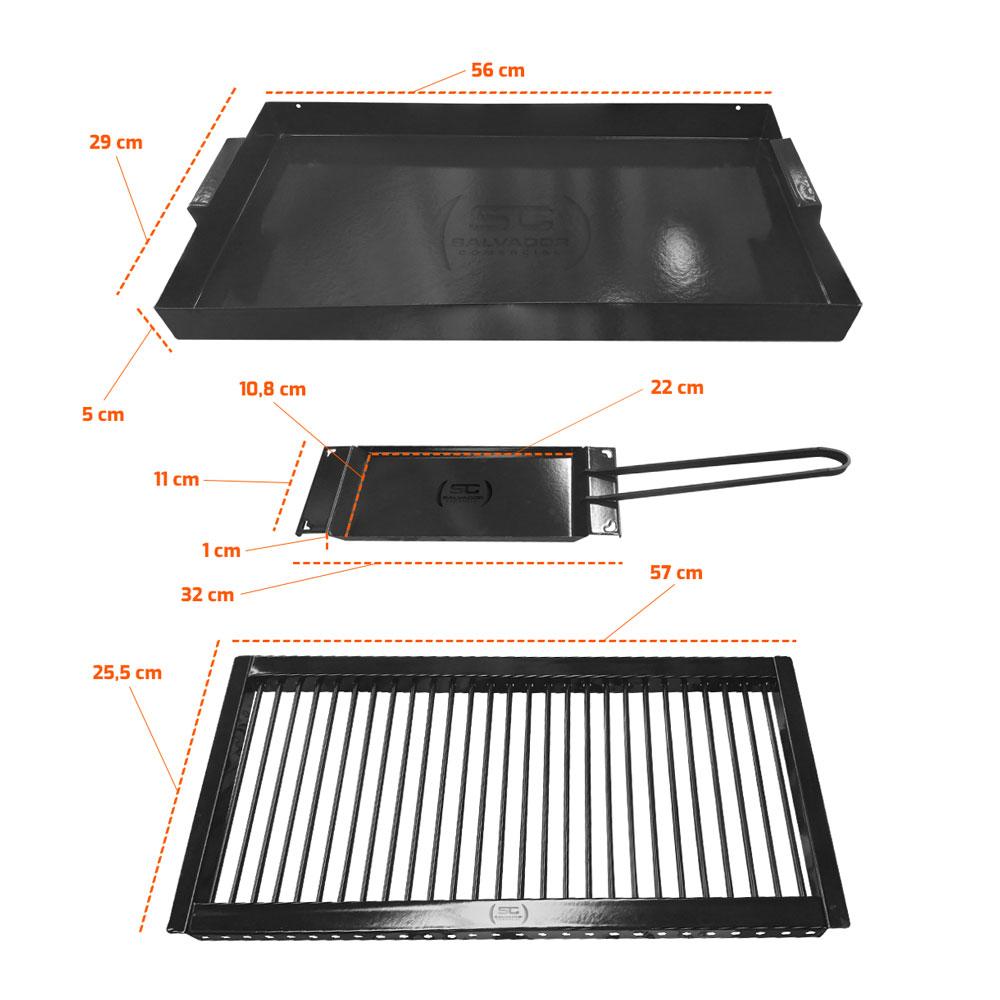 Churrasqueira Grill a Gás Top Chef Gourmet de Embutir em Inox TCIN50 Bivolt - Venax 26952