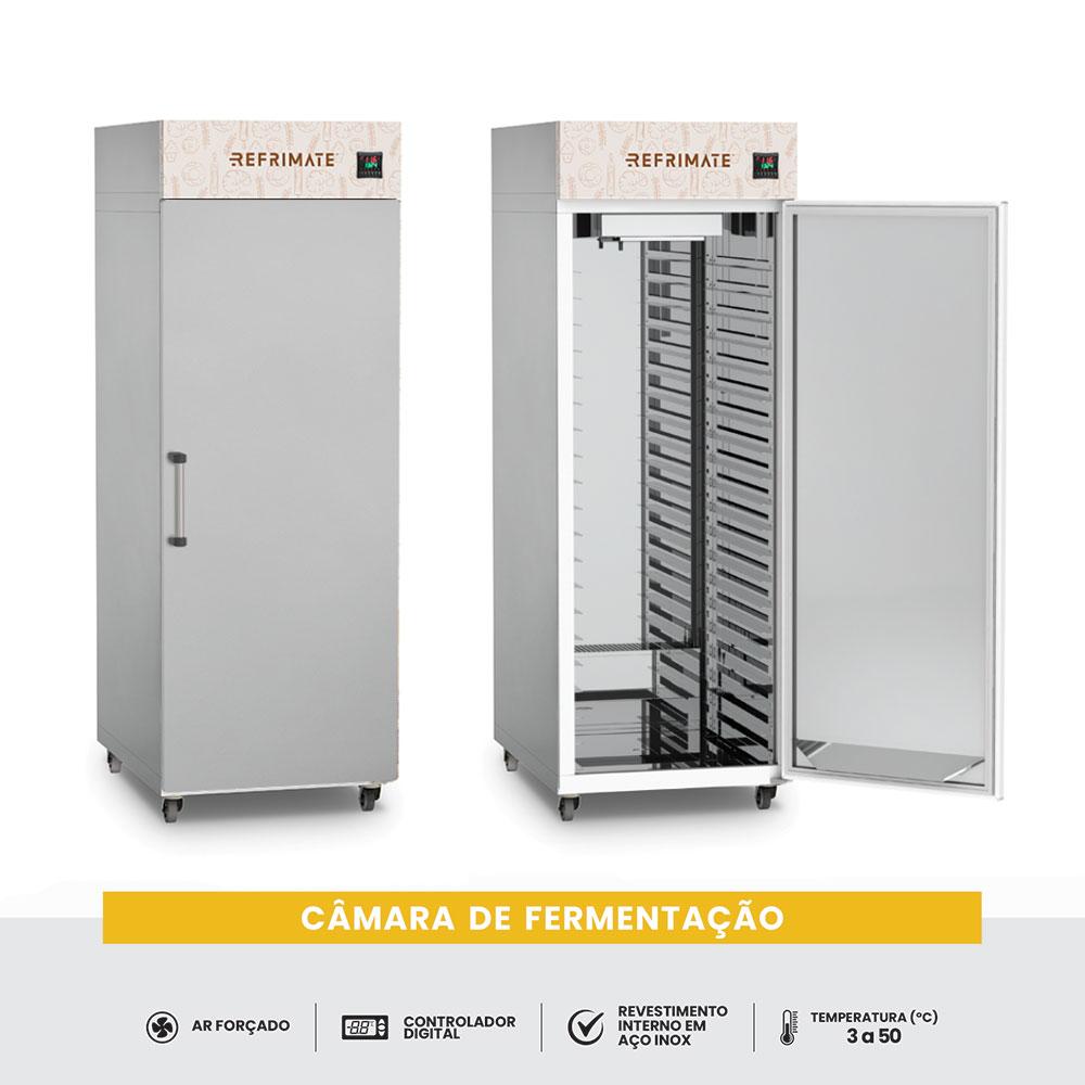 Armário De Crescimento 20 Esteiras Câmara Para Pães Total Inox Vazio CF20EIN 220V - Refrimate