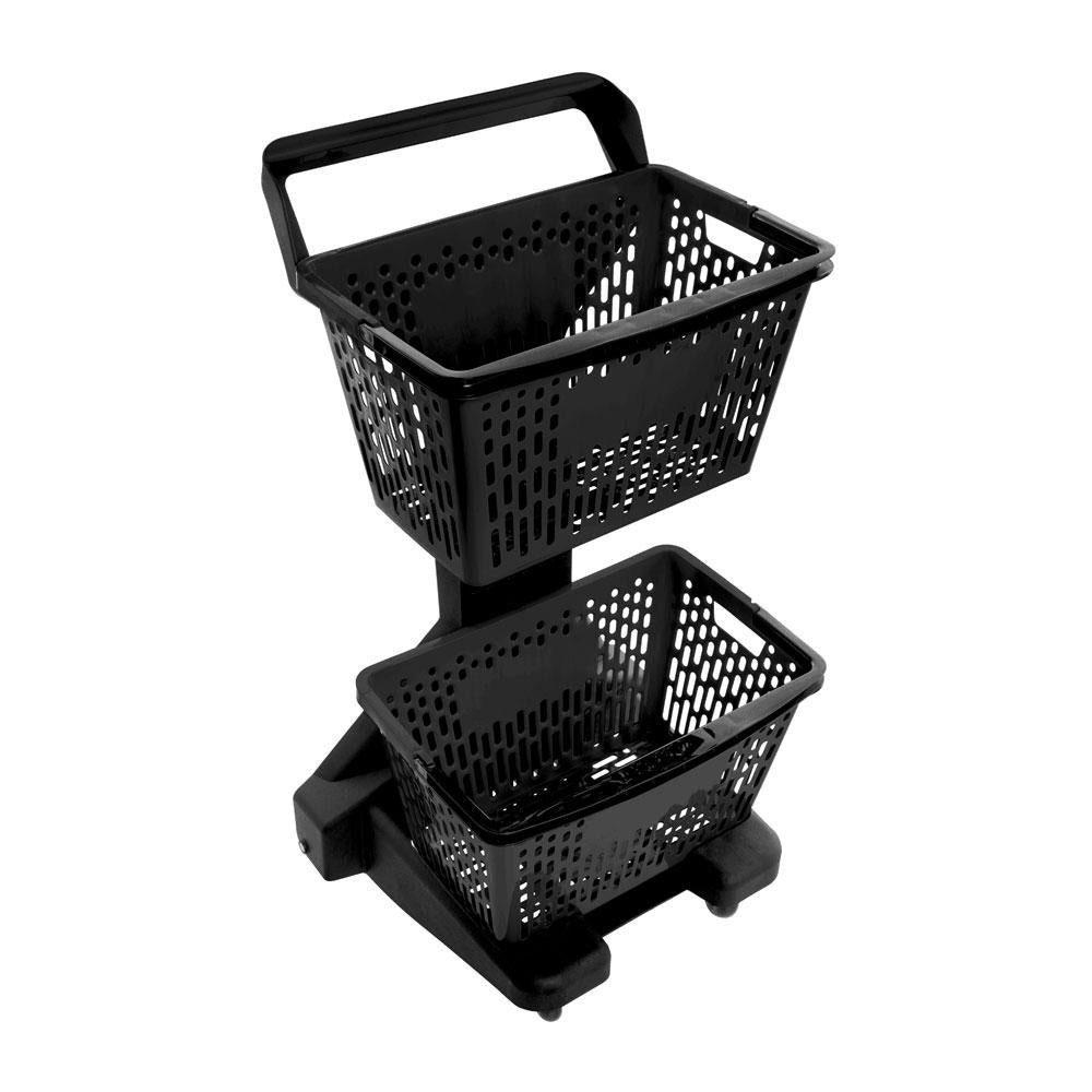 Carrinho De Compras Preto Com Cestos 12kg Removíveis Preto D-500 - Dellaplast