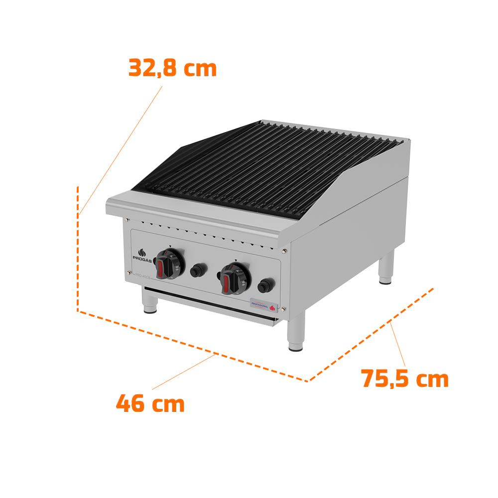 Char broiler Chapa Churrasqueira Profissional Lanchonetes Inox a Gás 45cm Pro-45cb P44599 - Progás