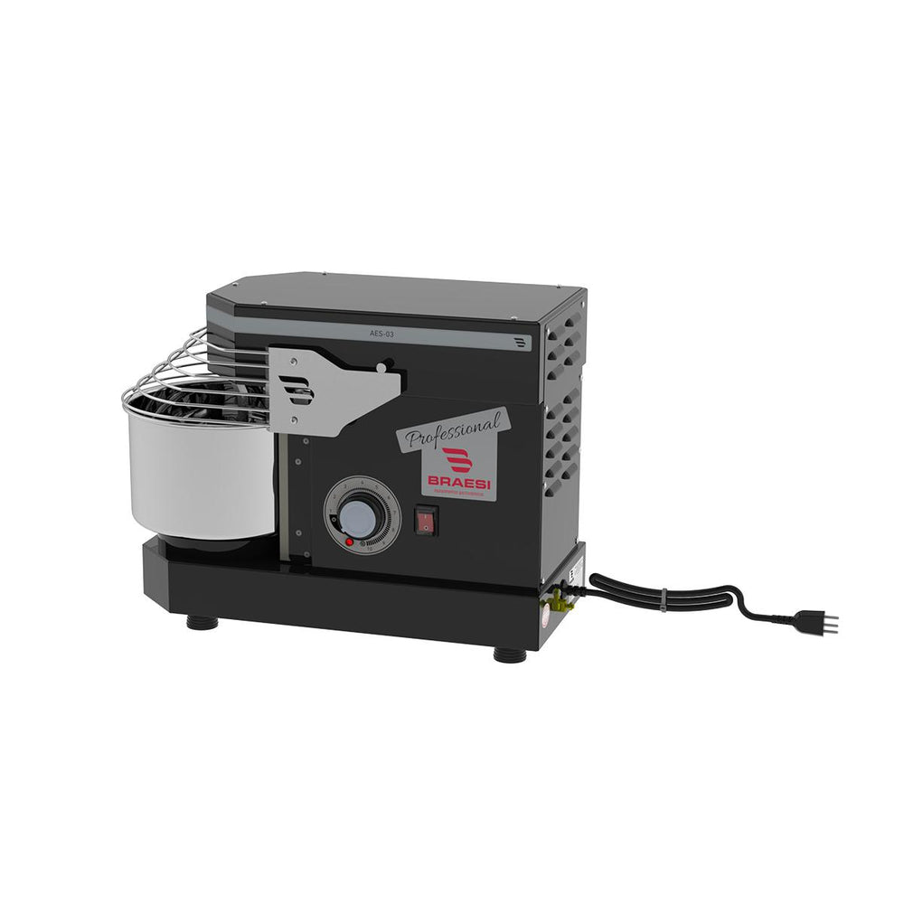 Amassadeira Espiral 3 Kg Masseira Industrial Preta Epóxi 10 Velocidades AES-03 Bivolt - Braesi B18881