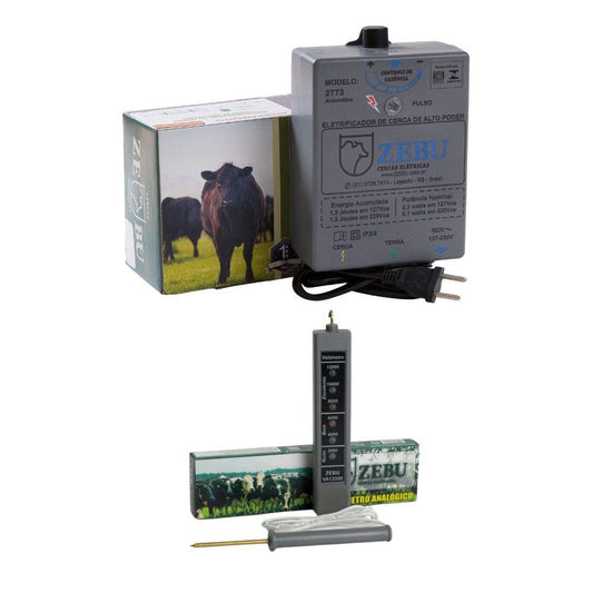 Eletrificador Cerca Elétrica Para Pequenas Propriedades 2.500m 2TT3 Bivolt + Voltímetro - Zebu
