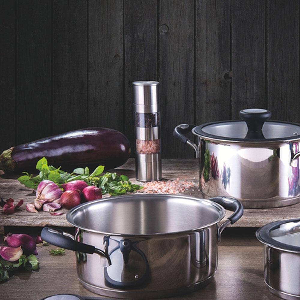 Moedor de Sal e Pimenta Realce Duplo em Aço Inox e Acrílico com Moinho em Cerâmica - Tramontina 61655000