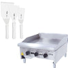 Chapa Americana Profissional 60cm a Gás 8mm Lisa Inox Cg60 e Conjunto de Espátulas - Venâncio