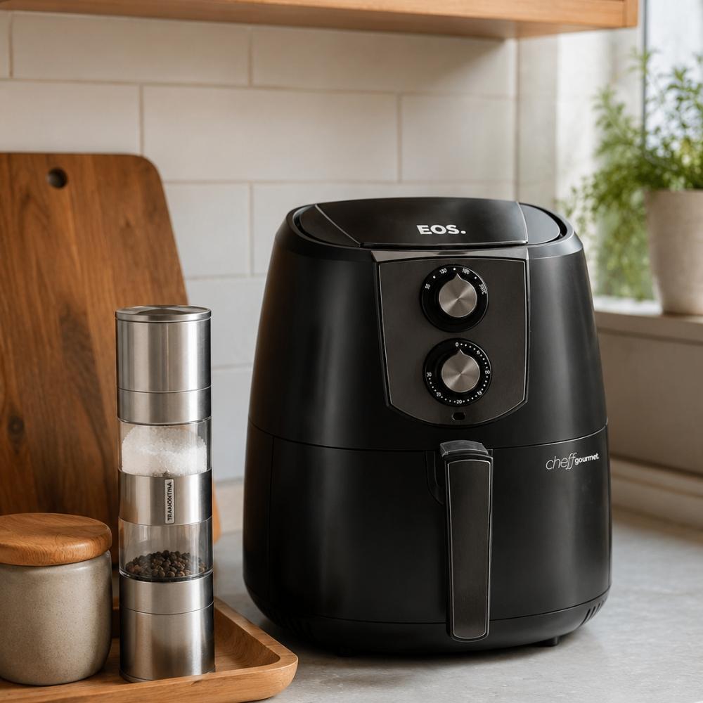 Fritadeira Sem Óleo Air Fryer Toutch EAF42T 127v Eos Com Moedor Sal e Pimenta Duplo Tramontina