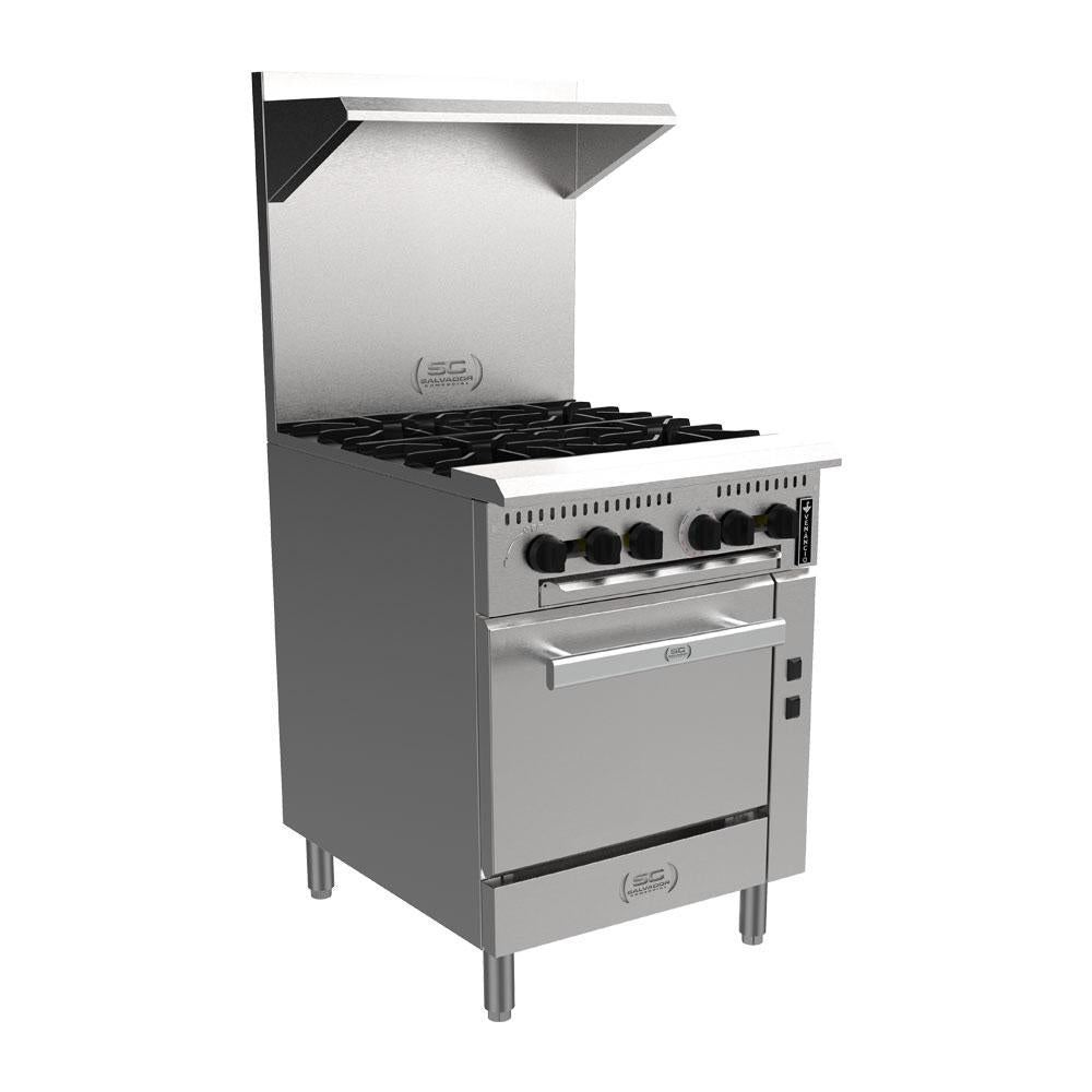 Fogão Industrial  4 Bocas a Gás Com Forno Prime Inox Standard PFI04G-ST - Venâncio